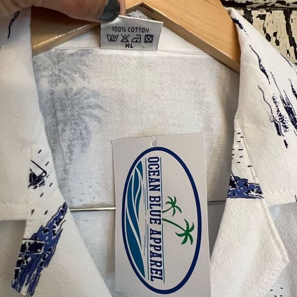 Men’s NWT Ocean Blue Apparel button down USVI  tropical size XL shirt. - Picture 7 of 10
